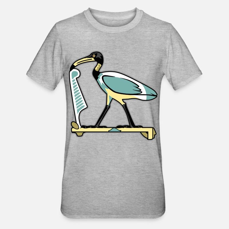 Symbole égyptien THOTH - T-shirt polycoton Unisexe - gris chiné