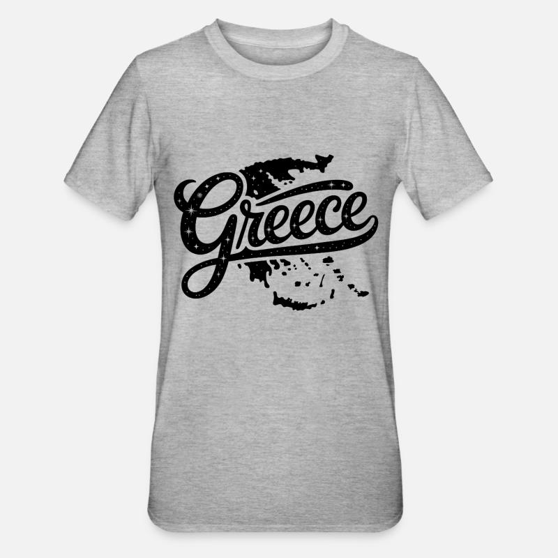 Grèce - Conception de souvenirs - T-shirt polycoton Unisexe - gris chiné