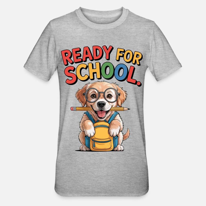 Scuola Cucciolo - Maglietta unisex, mix cotone e poliestere - grigio melange