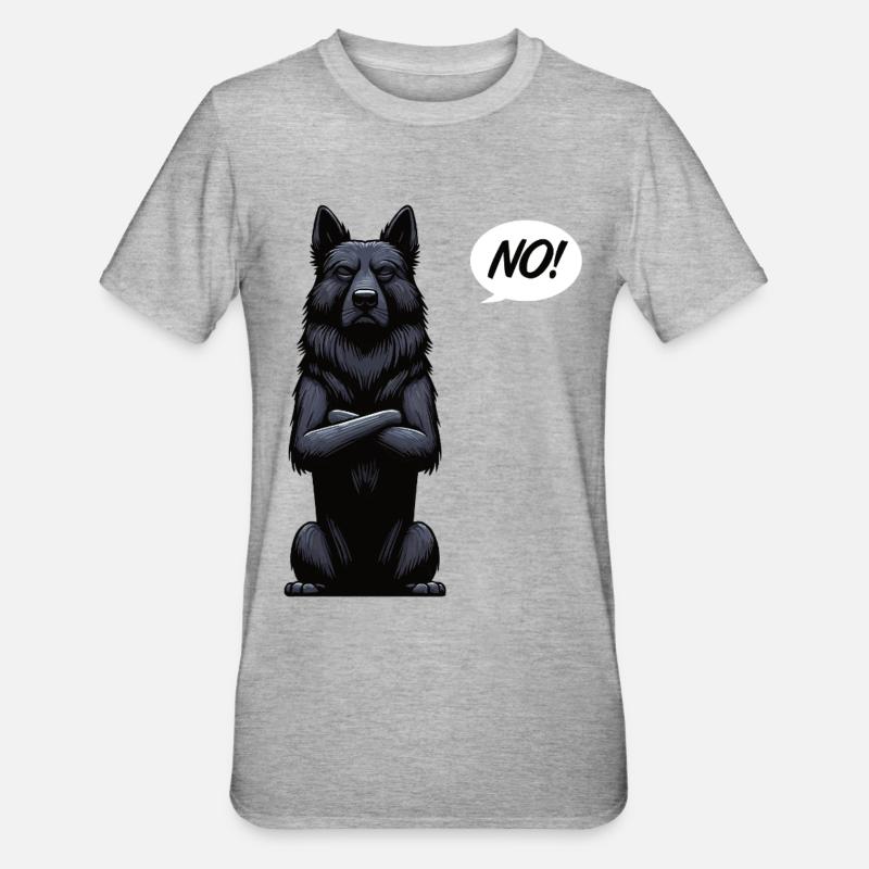 No Schwarzer Schäferhund Schäferhundbesitzer  - Unisex Polycotton T-Shirt - Grau meliert