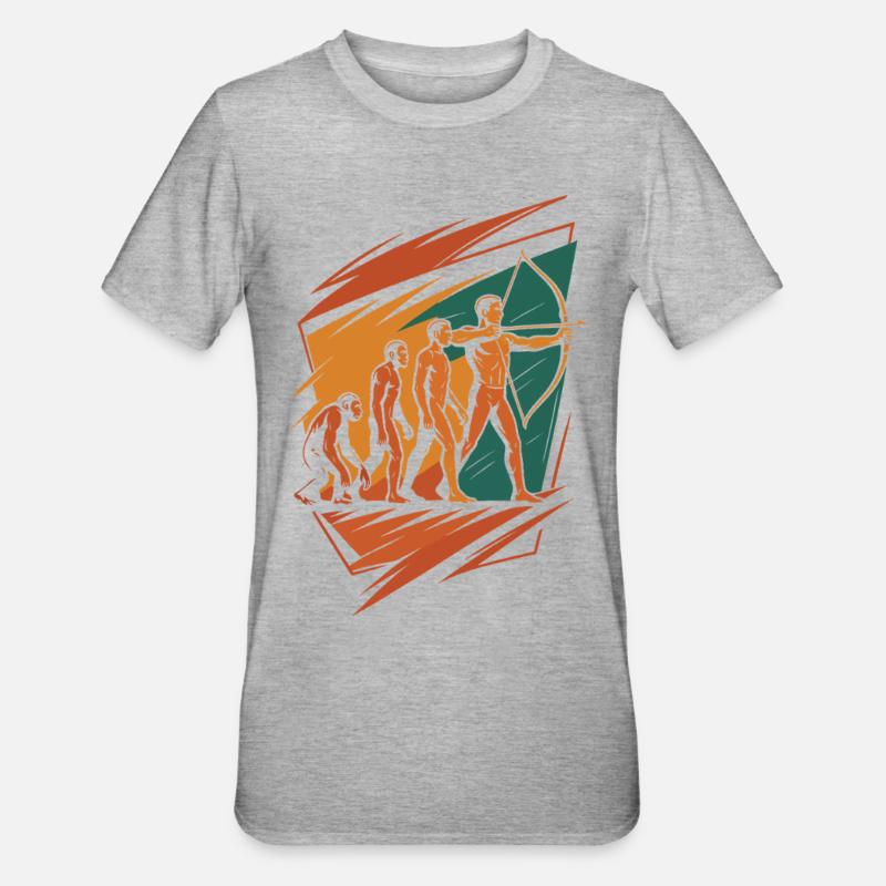 Evolution of Archery Archer Bow Target - Unisex Polycotton T-Shirt - heather grey