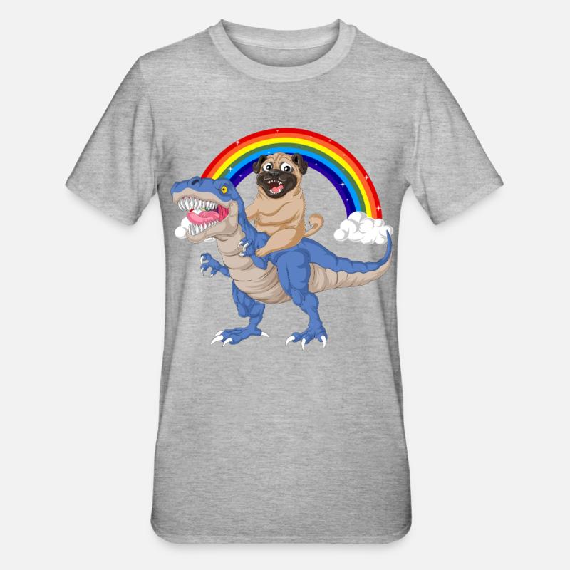 Dummer Mops - Unisex Polycotton T-Shirt - Grau meliert