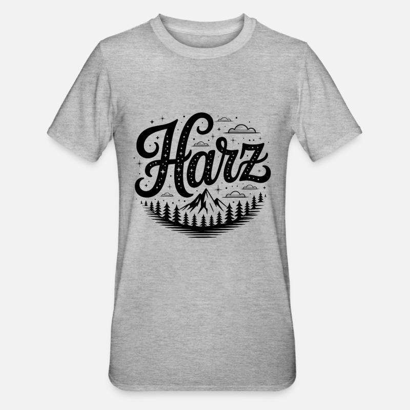 Harz - Conception de randonnées - T-shirt polycoton Unisexe - gris chiné