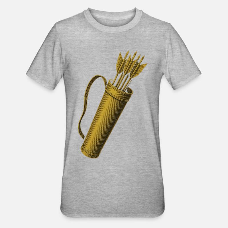 Bogenschießen Bogen Pfeil Köcher Bogenschütze - Unisex Polycotton T-Shirt - Grau meliert