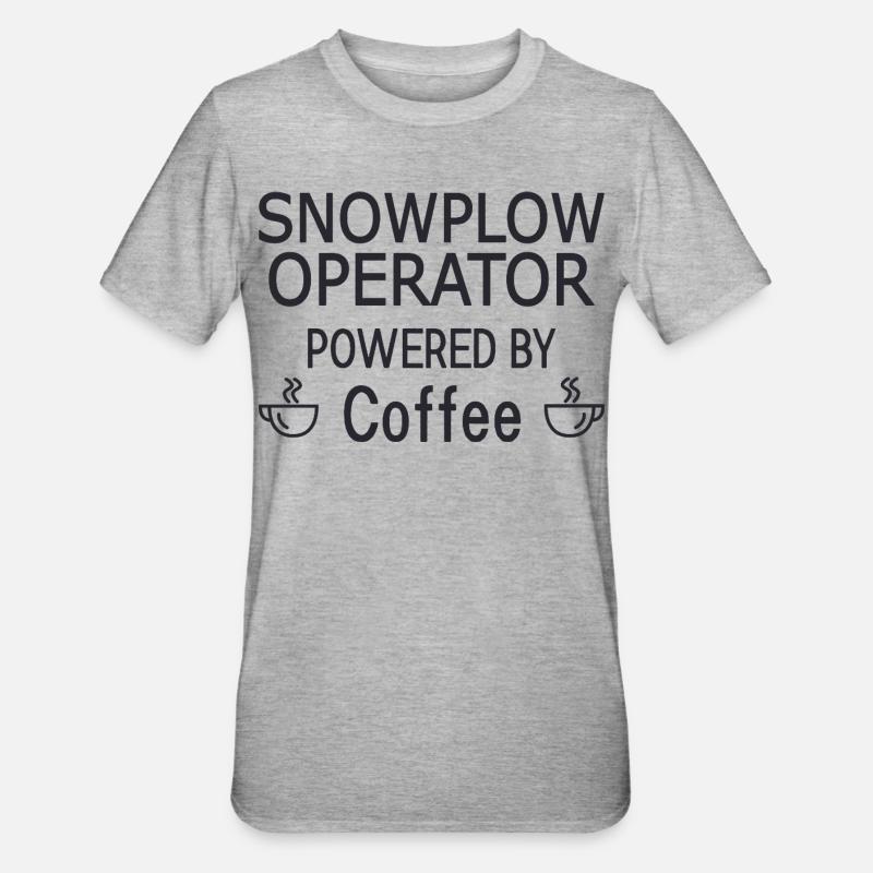 Snowplow Operator Powered Coffee Schneepflugfahrer - Unisex Polycotton T-Shirt - Grau meliert