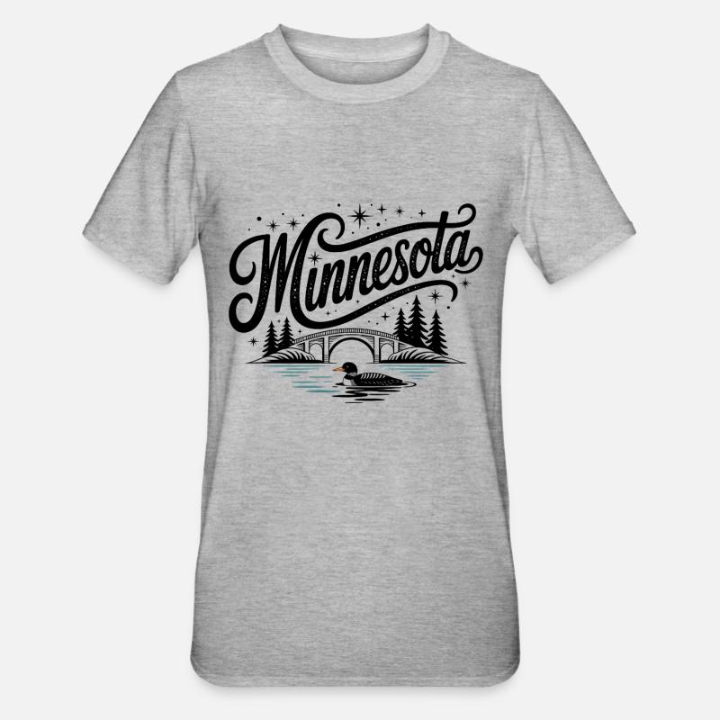 Minnesota - Souvenir États-Unis State Design - T-shirt polycoton Unisexe - gris chiné