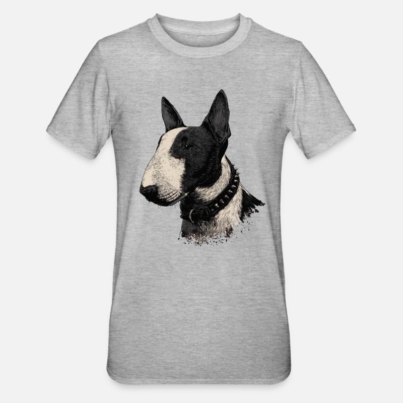 Bull Terrier - T-shirt polycoton Unisexe - gris chiné