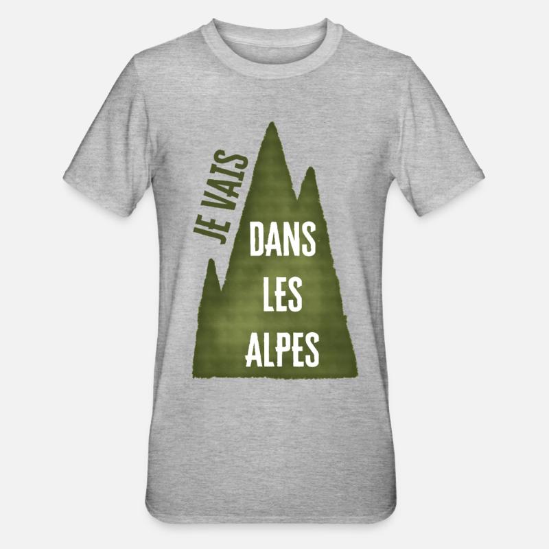Je Vais Dans Les Alpes - T-shirt polycoton Unisexe - gris chiné