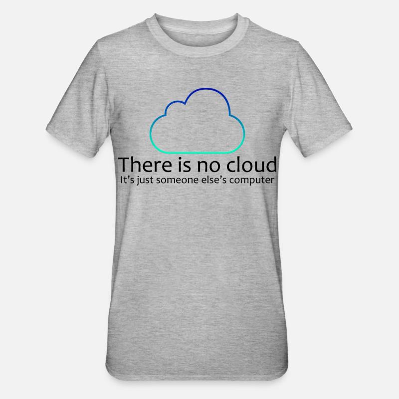 No Cloud Programming Funny Tee - Unisex Polycotton T-Shirt - heather grey
