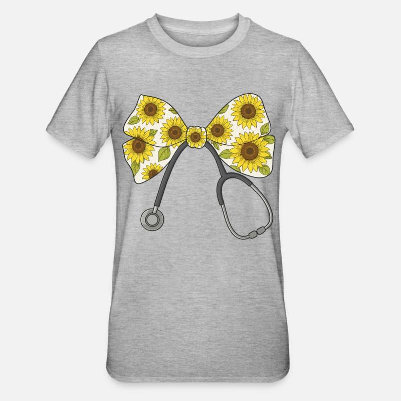 Nurse, Stethoscope, Loop - Unisex Polycotton T-Shirt - heather grey