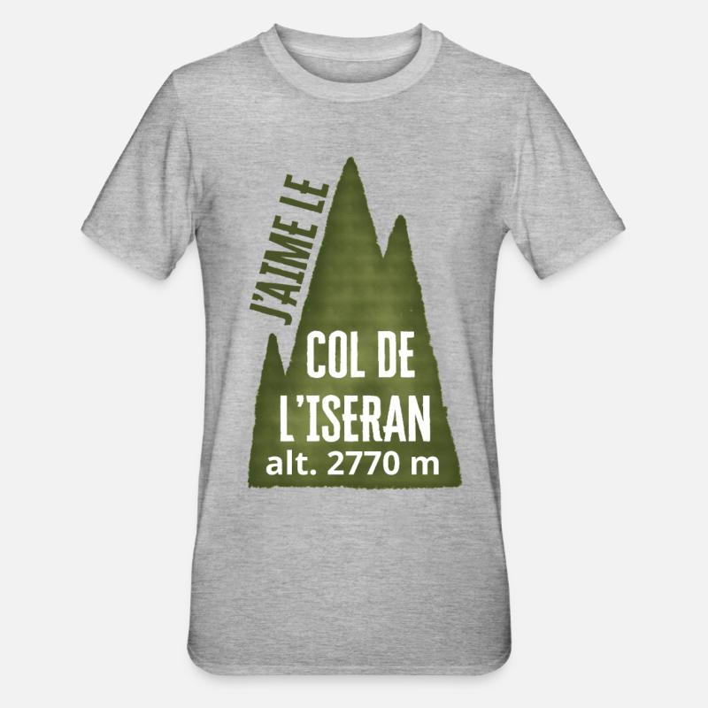 COL DE L’ISERAN ALTA 2770 metri - Maglietta unisex, mix cotone e poliestere - grigio melange