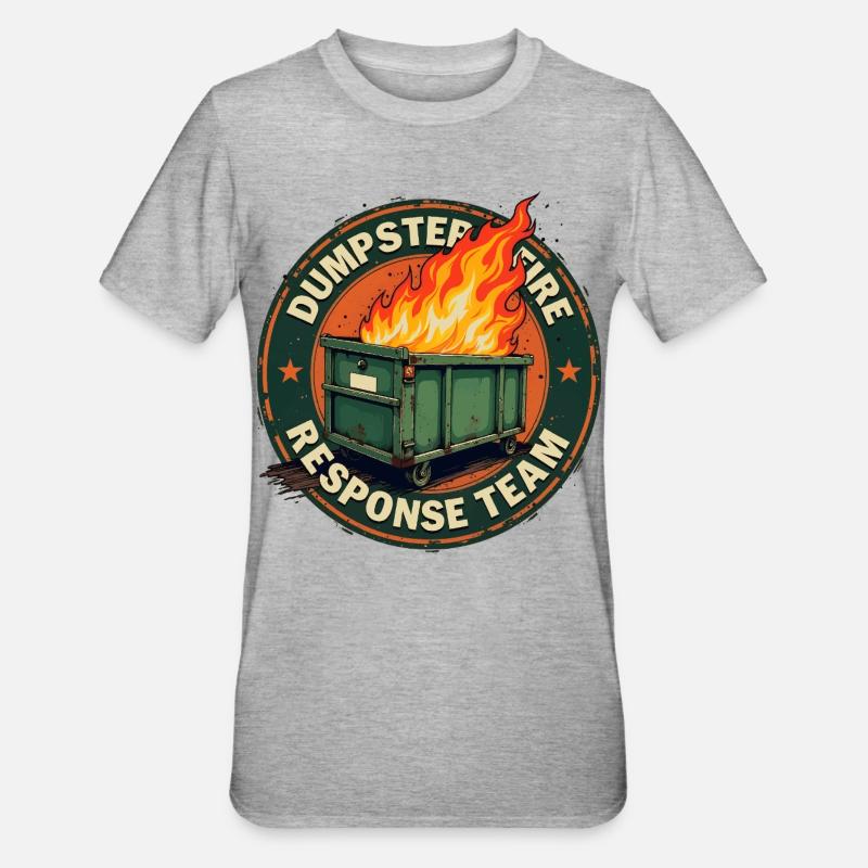 dumpster fire - response team - T-shirt polycoton Unisexe - gris chiné