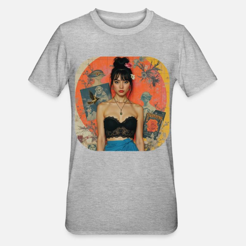 Conception de t-shirt Retro Collage - T-shirt polycoton Unisexe - gris chiné