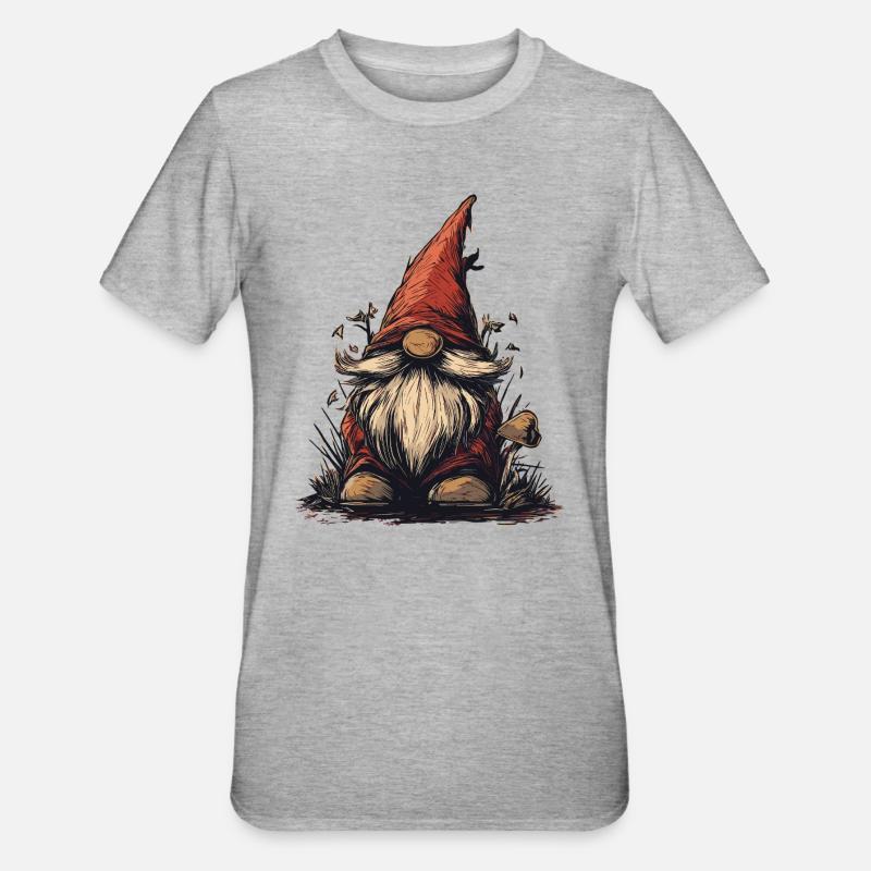Drôle de nain de jardin - T-shirt polycoton Unisexe - gris chiné