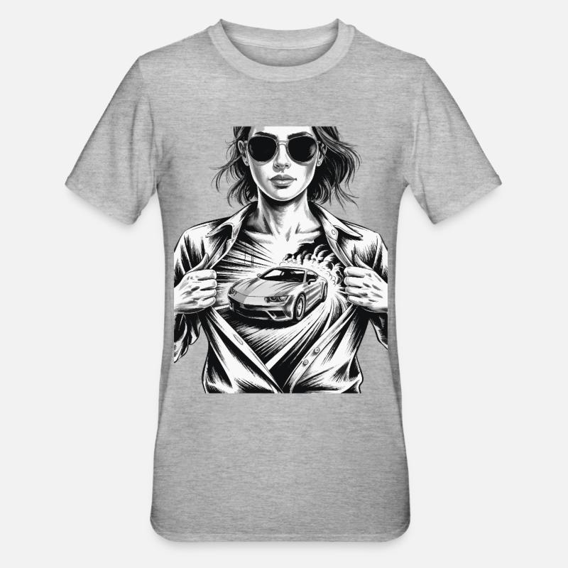 Conception de voiture de course - T-shirt polycoton Unisexe - gris chiné