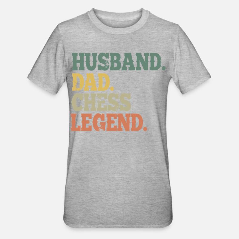 Papa d’échecs - T-shirt polycoton Unisexe - gris chiné