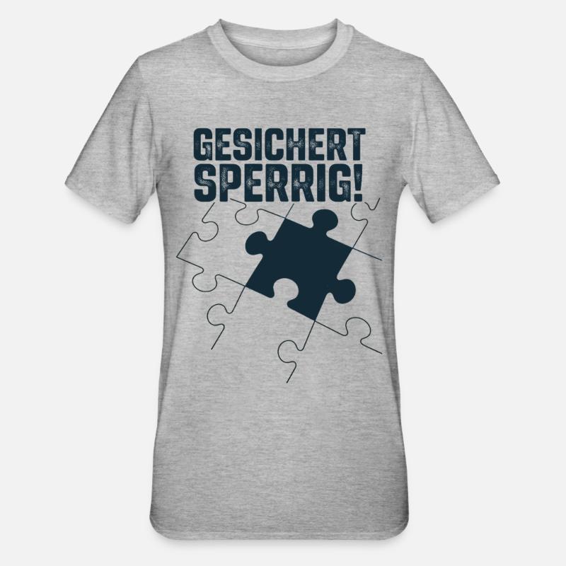 Gesichert Sperrig – Urban Puzzle Statement - Unisex Polycotton T-Shirt - Grau meliert