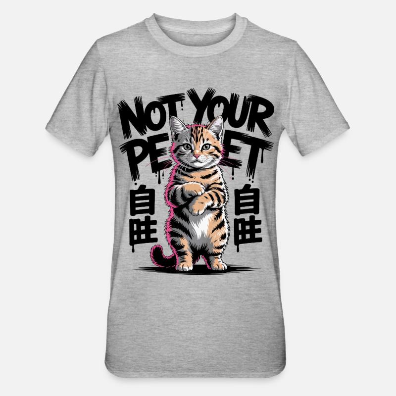 Pas votre chat de compagnie - T-shirt polycoton Unisexe - gris chiné