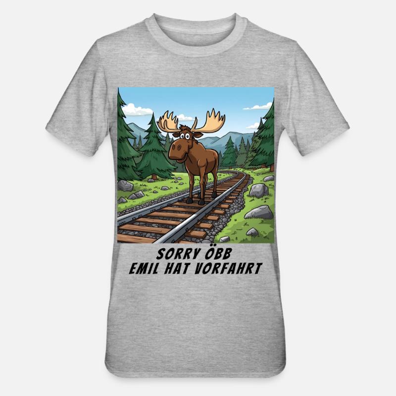 Sorry train - Emil has right of way here - Unisex Polycotton T-Shirt - heather grey
