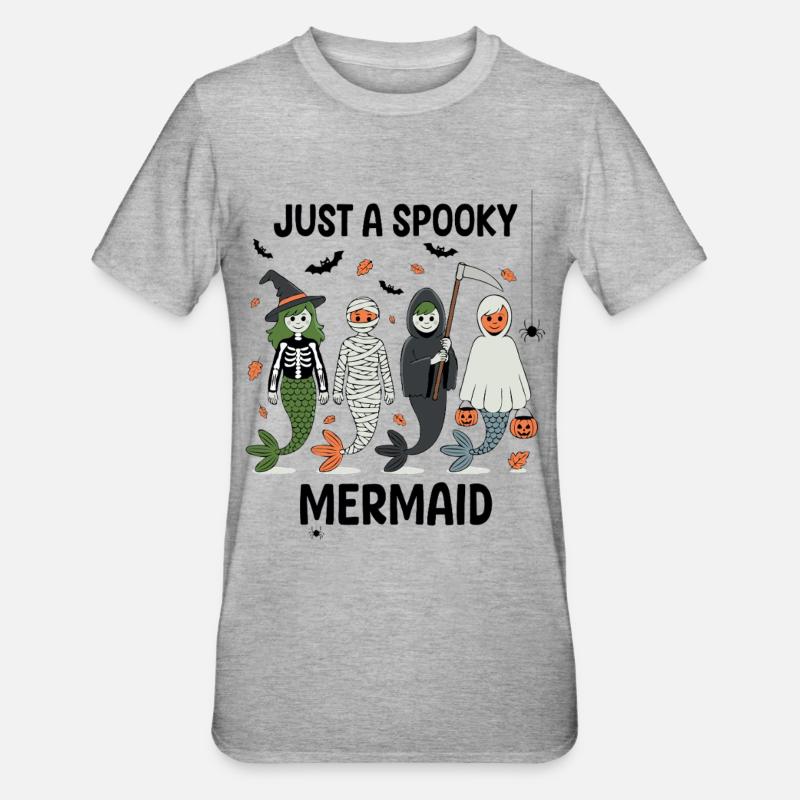 Conception d’Halloween de sirènes hantées - T-shirt polycoton Unisexe - gris chiné