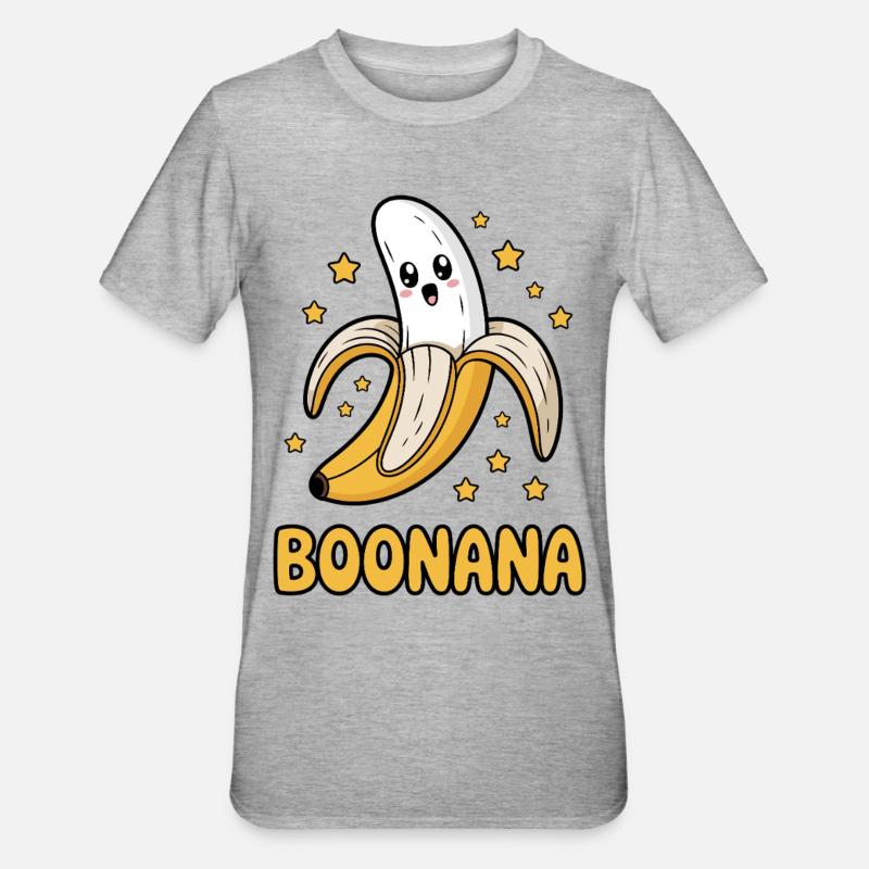 Boonana Banane d’Halloween - T-shirt polycoton Unisexe - gris chiné