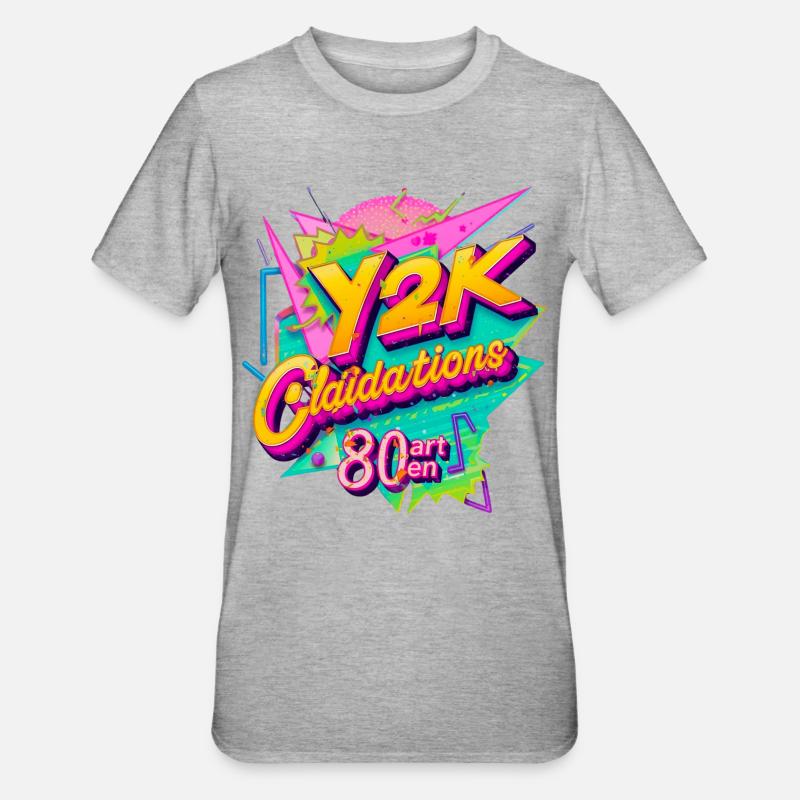Conception de célébration rétro Y2K - T-shirt polycoton Unisexe - gris chiné