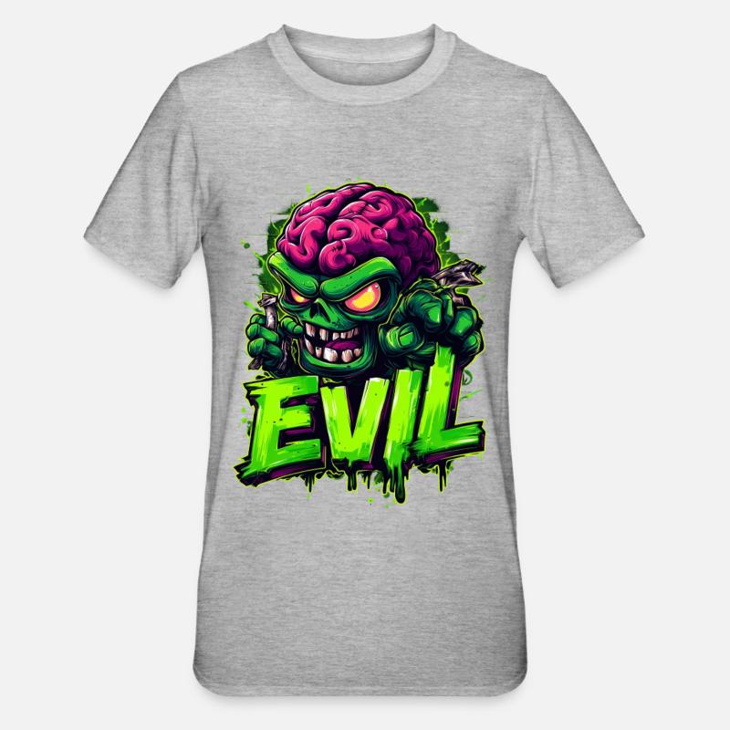 Evil - Unisex Polycotton T-Shirt - heather grey