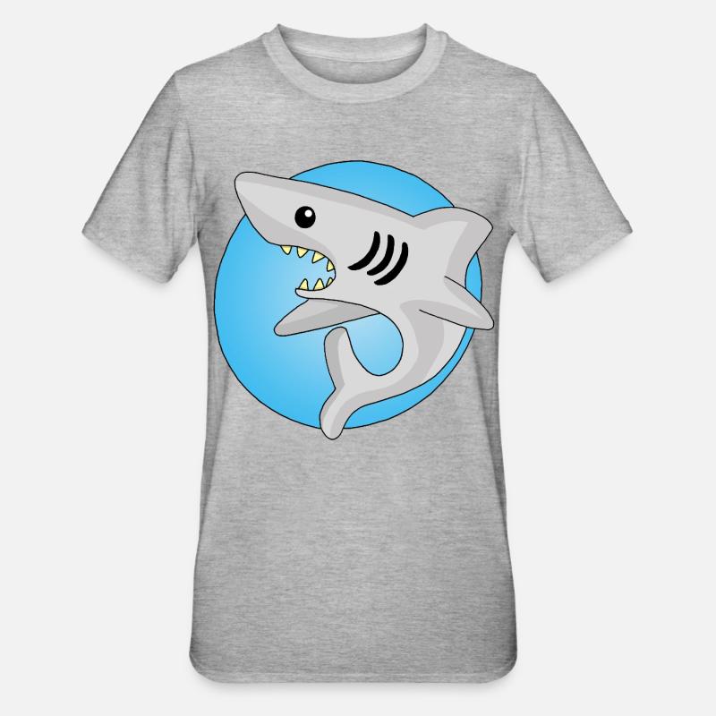 Manga shark - Unisex Polycotton T-Shirt - heather grey