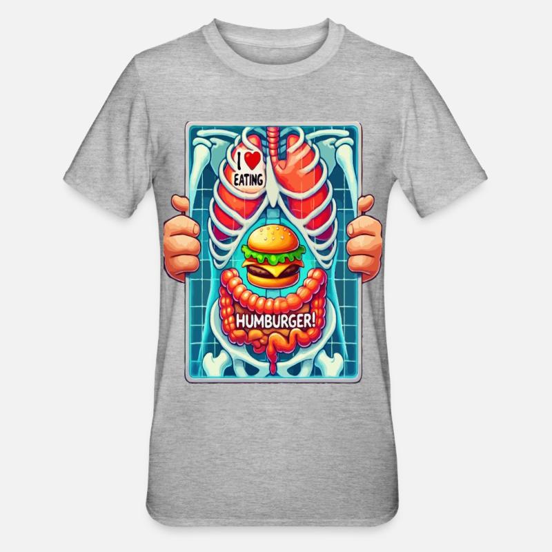 J’adore Hamburger - T-shirt polycoton Unisexe - gris chiné
