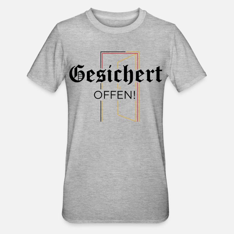 Secured open! Statement - Unisex Polycotton T-Shirt - heather grey