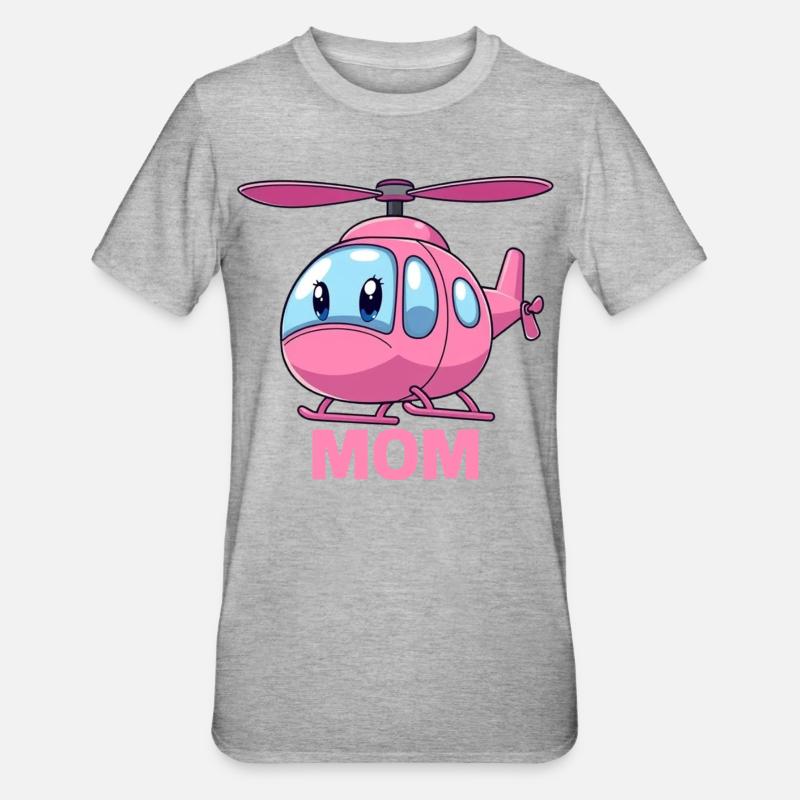 Mère hélicoptère - T-shirt polycoton Unisexe - gris chiné