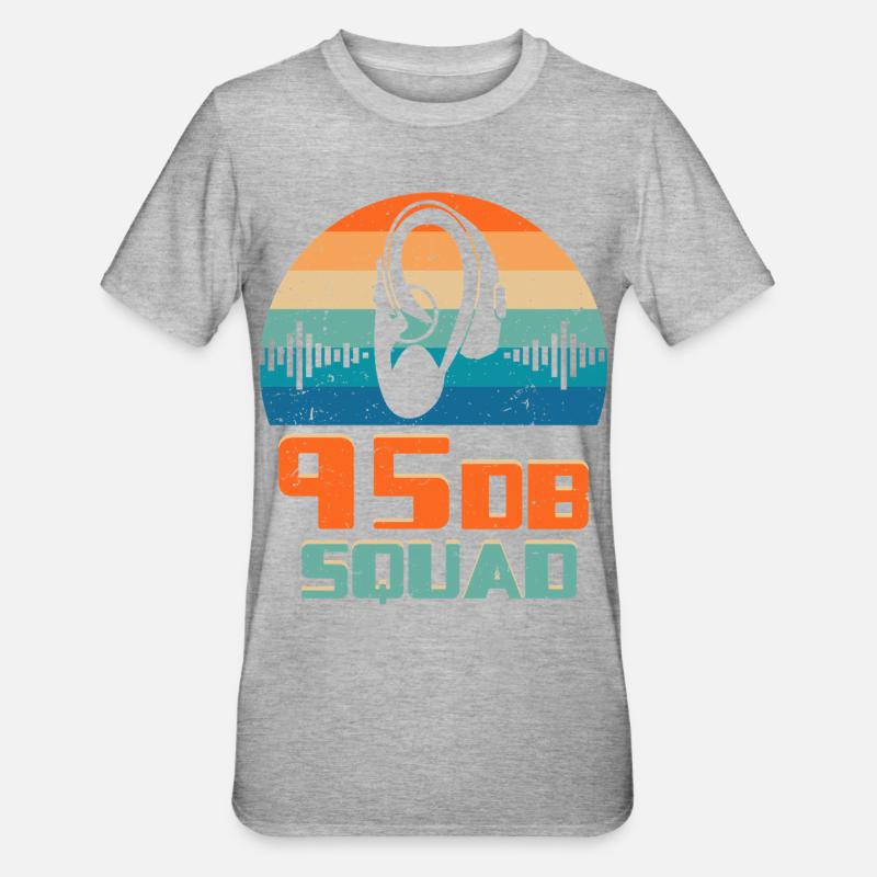 Sourds, sourds, malentendants, 95DB Squad - T-shirt polycoton Unisexe - gris chiné