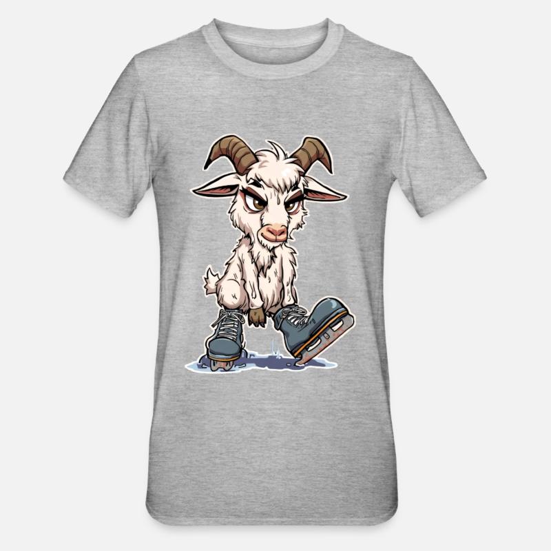 Grumpy goat skating - Unisex Polycotton T-Shirt - heather grey