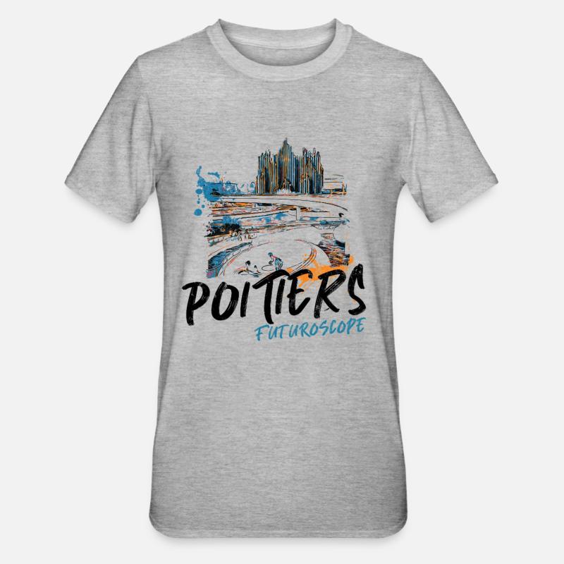Futurescope, Neon Abstrakte Farben - Unisex Polycotton T-Shirt - Grau meliert