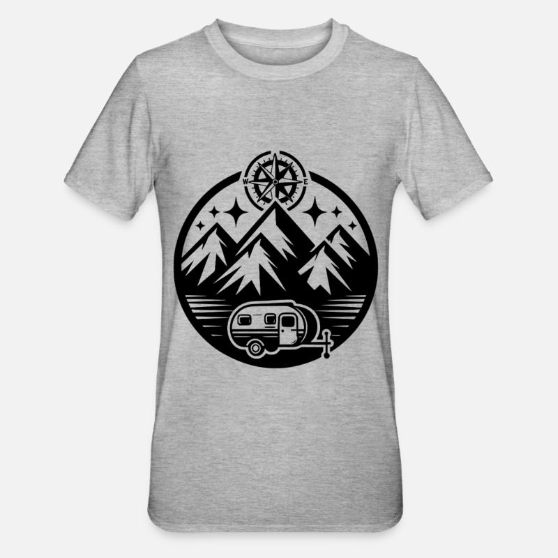 Camping - T-shirt polycoton Unisexe - gris chiné