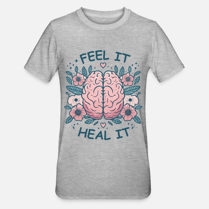 Mindset Motivation Healing Mindfulness Relaxation - Unisex Polycotton T-Shirt - heather grey