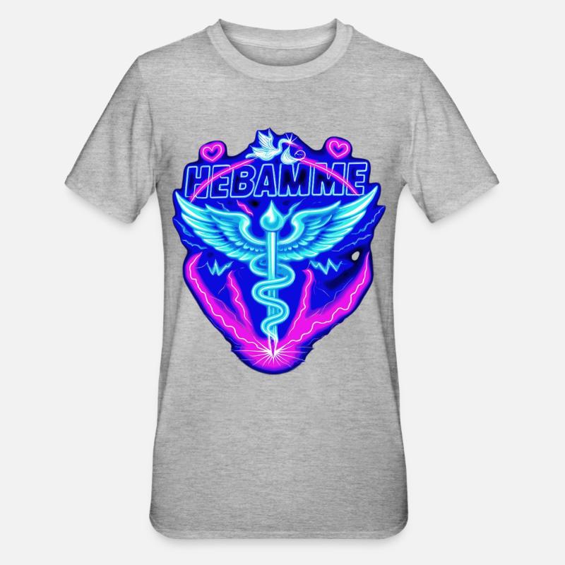 Ostetrica Ostetrica - Maglietta unisex, mix cotone e poliestere - grigio melange