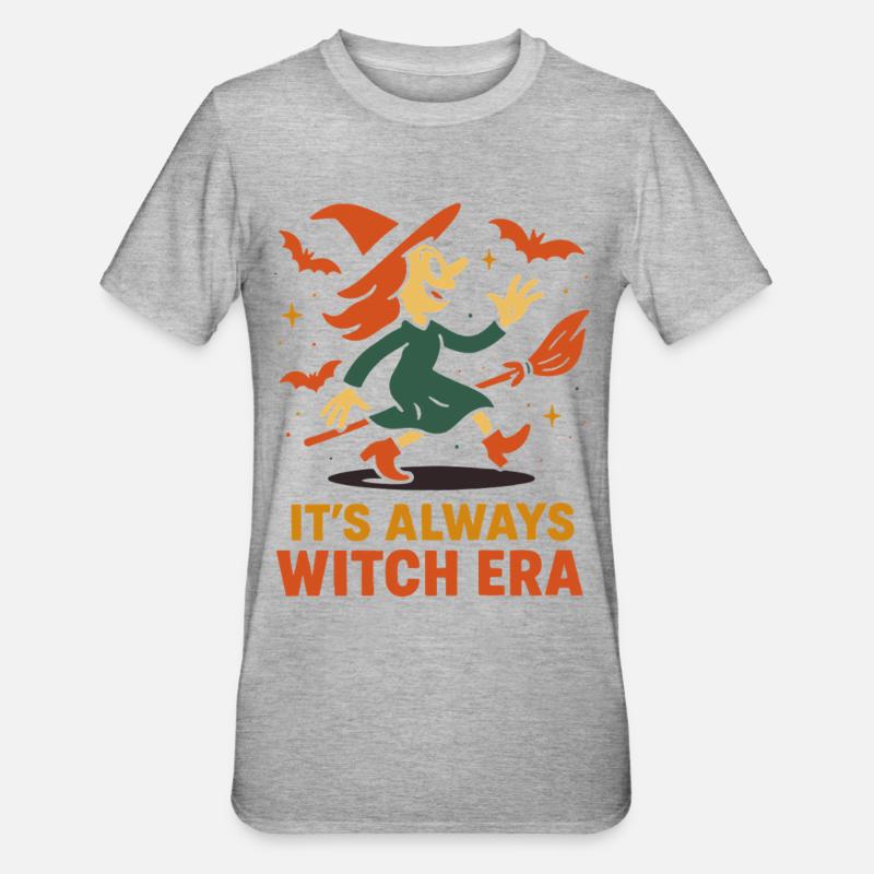 Sorcière Ère Halloween Fête Fun - T-shirt polycoton Unisexe - gris chiné