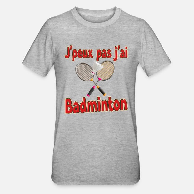 I can't I have Badminton - Unisex Polycotton T-Shirt - heather grey