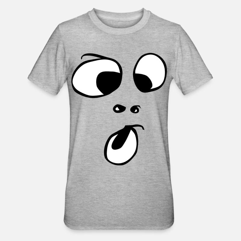 Oh! Face Ghost Ghost Halloween Comic - Unisex Polycotton T-Shirt - heather grey