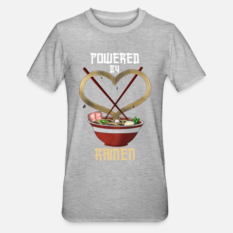 Propulsé par Ramen Funny Tee - T-shirt polycoton Unisexe - gris chiné