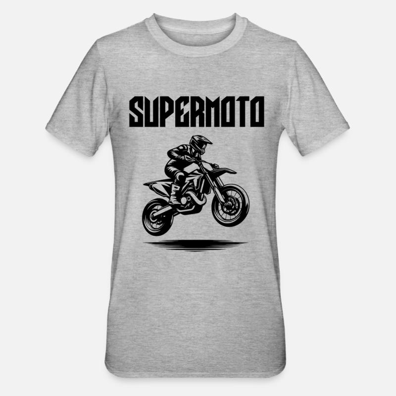 Conception Supermotard - T-shirt polycoton Unisexe - gris chiné