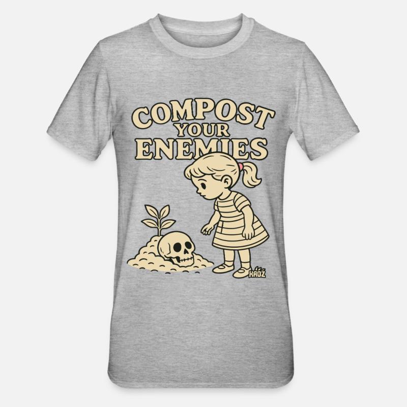 Compostez vos ennemis - T-shirt polycoton Unisexe - gris chiné