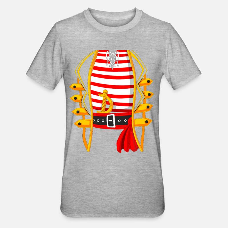 Drôle de costume de pirate - T-shirt polycoton Unisexe - gris chiné