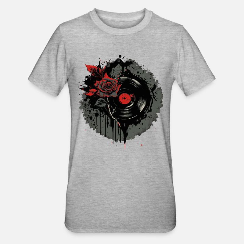 Collectionneur de disques vinyles - T-shirt polycoton Unisexe - gris chiné