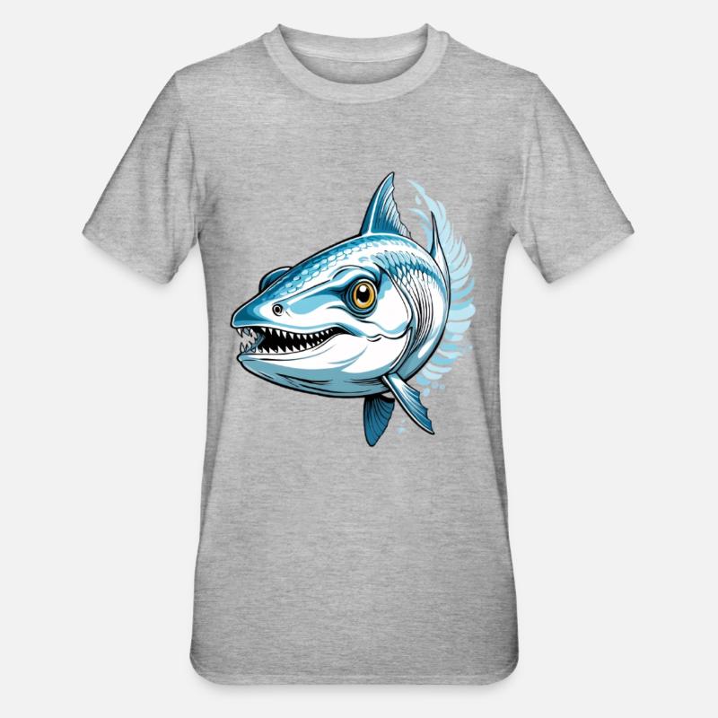 Blue predator aggressor - Unisex Polycotton T-Shirt - heather grey