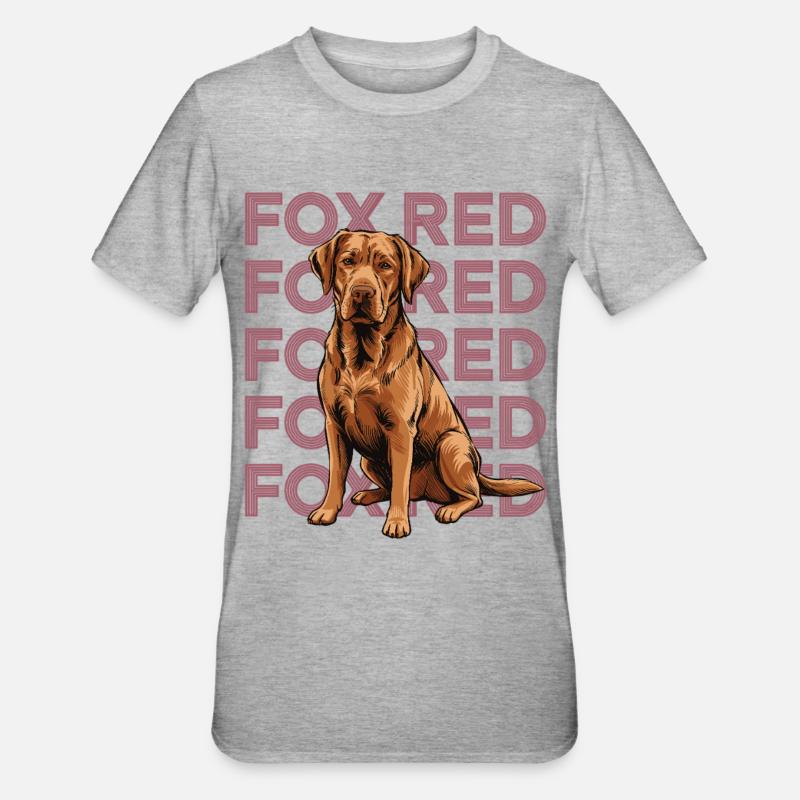Fox Red Labrador Porträt - Unisex Polycotton T-Shirt - Grau meliert