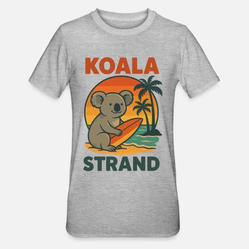 Koala Beach Surfeur Surfeur - T-shirt polycoton Unisexe - gris chiné