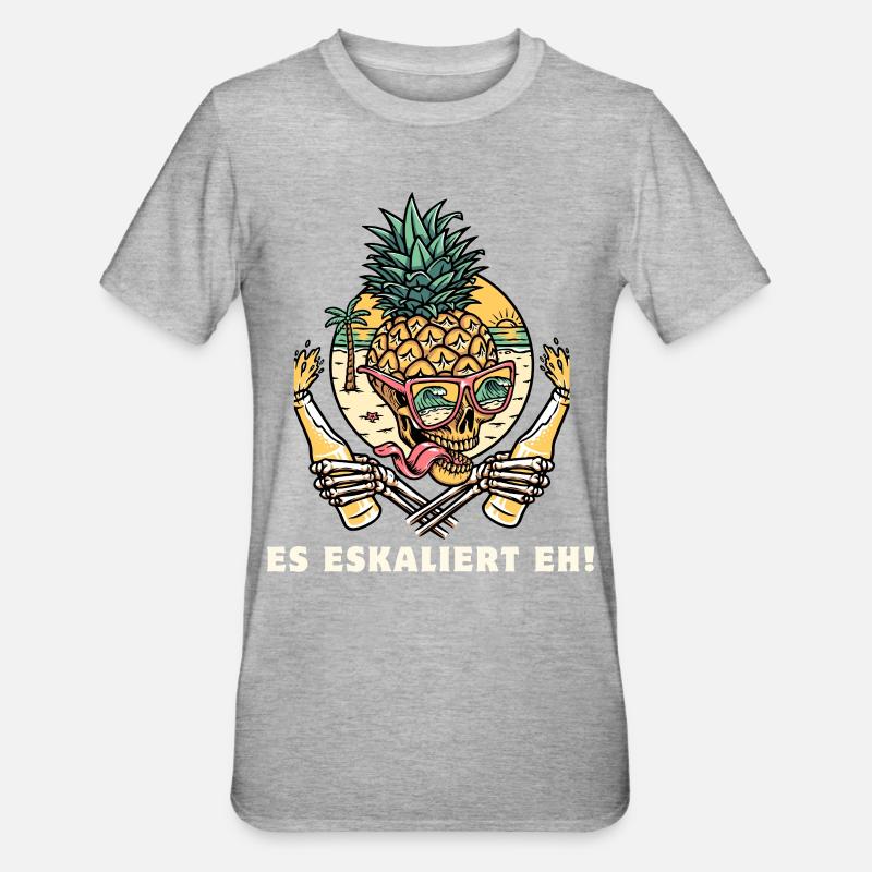 Es eskaliert eh! - Unisex Polycotton T-Shirt - Grau meliert