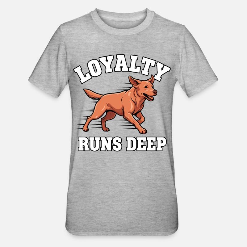 Loyalty runs deep – Foxred Labrador - Unisex Polycotton T-Shirt - heather grey